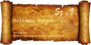 Szilágyi Valter névjegykártya